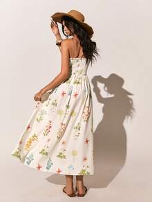 Poéselle 女士沙滩度假休闲印花抹胸连衣裙 - 彩色 - 查看 7