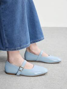 CUCCOO BIZCHIC Zapatos planos de mujer versátiles, de moda sencilla y generosa, para el tiempo libre, el trabajo y el transporte - azul real - Ver 5