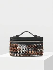 PREMIUM SQUARE OPENWORK BAG - Blue - View 2