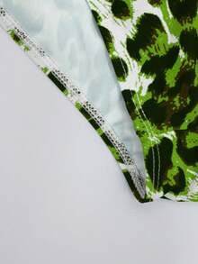 Manfinity Swimmode 男士豹纹性感连体泳衣 男士性感泳装 猎豹泳裤 - 綠色 - 查看 5