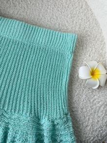 Elamini Women's Mint Green Shiny Casual Sexy Versatile Summer Elegant Party Mini Skirt - Mint Green - View 4