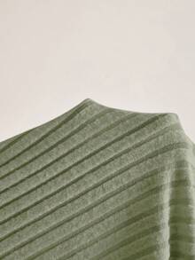 SHEIN MOD 绿色露肩蝴蝶结装饰腰部喇叭下摆休闲连衣裙 - 綠色 - 查看 5