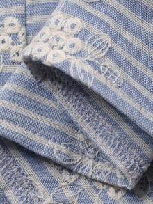 DAZY 2pcs Women Textured Jacquard Striped Loose Camisole & Maxi Skirt Casual Summer Vacation Set Boho - Blue - View 8