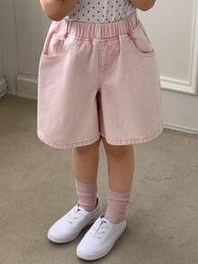 Dazy Kids Young Girls Solid Color Casual Denim Jeans - Pink - View 5