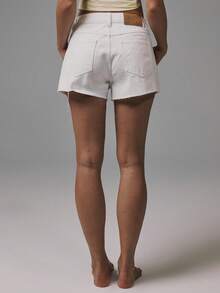 MUSERA High Waist Denim Mini Shorts Basics Autumn  Fall Cute Streetwear Going Out Casual Core Denim Spring Summer - White - View 5