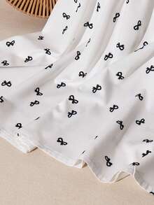 ChillGRL 1pc Tween Girls Chill GRL Sweet Vacation Ruffle Splice Design Butterfly Print A-Line Dress, Suitable For Daily, Vacation, Gathering With Friends - White - View 6