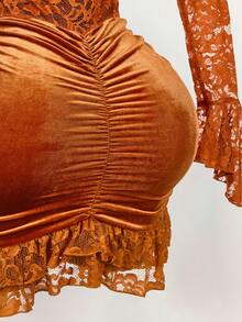 Amplova Christmas Vibe Deep V Waist Cinched Bodycon Mini Dress ,Summer Dress,Spring Dresses For Women - Orange - View 8
