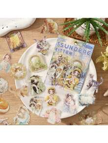 6pcs Cute Creature Design PET Sticker Set | Cross-Border Student Journal Stickers, DIY Scrapbook Supplies - suit - View 10