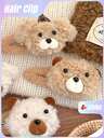 1pc Autumn Winter Plush Bear & Dog Hair Clips, Sweet Cute BB Clips, Girl's Front Bangs & Flyaway Hair Pins