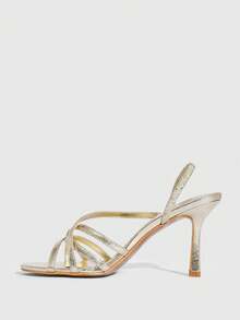 CUCCOO SZL Women's Pointed Toe Fashionable Elegant Versatile High Heel Sandals - Gold - View 8