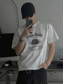 DAZY 男士T恤 - 白色 - 查看 3