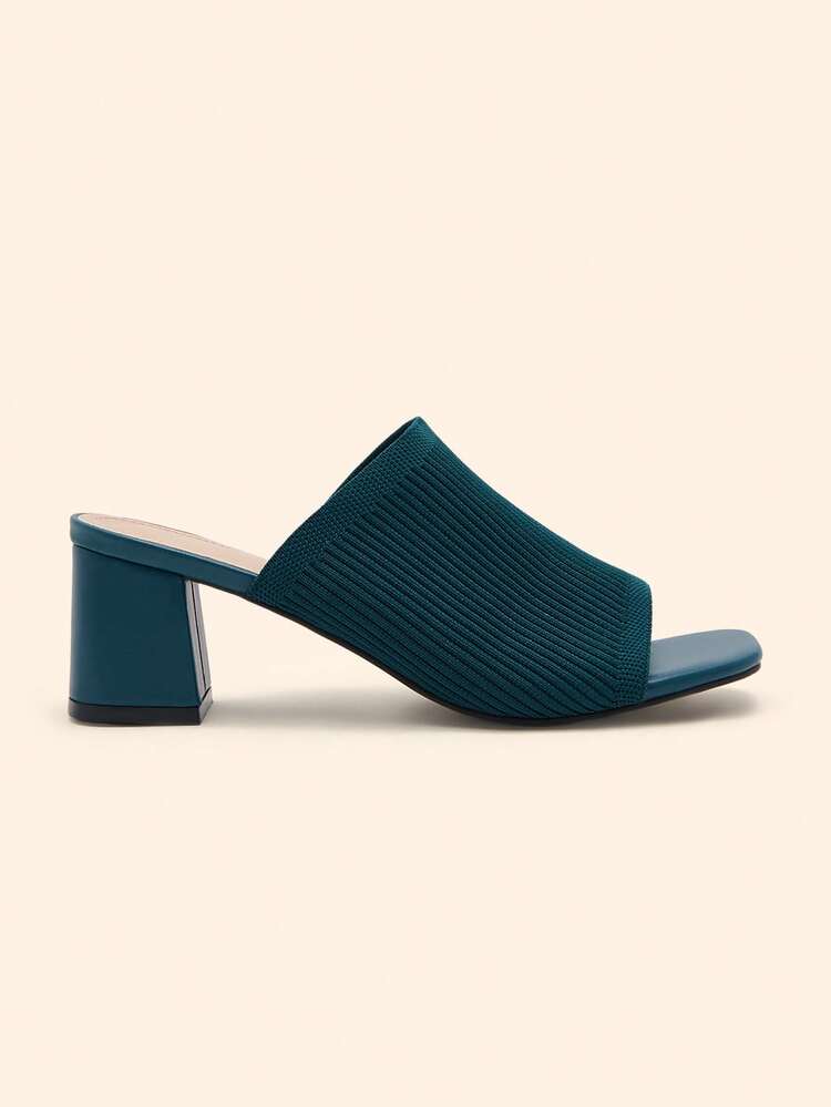 CUCCOO BASICS Women's Square Toe Casual Fashion High Heel Mule Sandals For Christmas Spring Shoes Summer Shoes