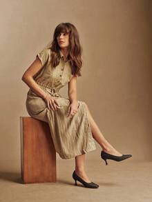 Rosivie Women's Square Toe Fashionable Versatile High Heels For Daily Commute - Coffee Brown - View 3