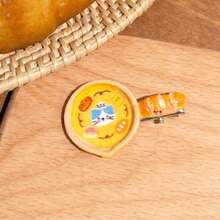 1pc Cartoon Bread Hair Bun Clips, 3D Food Play Duckbill Clips, Girlish Cute Bangs Side Flyaway Hair Pins - Multicolor - View 9