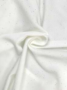 Aloruh Elegant Bow Tie Backless Sexy Glitter Fabric Fitted Mini Dress,White Dresses For Women - White - View 7