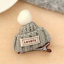 1件创意毛线针织帽发夹，少女甜美刘海夹，多功能前侧碎发发饰 - 彩色 - 查看 17