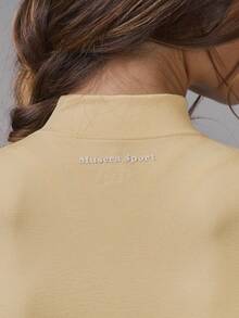 Musera Sport High Neck Seamless BBL Longline Jacket Sport Workout Gym Pilates Fitness Daily Casual Banana Pudding - Pale Yellow - View 2