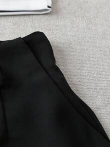 GlowEve Petite 女士U领无袖休闲条纹背心短裤两件套，夏季 - 黑與白 - 查看 5