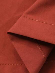 DAZY Young Boy Letter Print Elastic Waist Casual Shorts With Slant Pockets - Red Orange - View 8