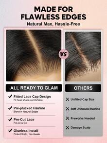 ALL READY WIG 灰蜜金色升级版 13x6 无胶蕾丝前假发 波浪卷发 雷米真人发假发 预剪耳到耳蕾丝假发 皮肤融化 女士适用 - S613/Yellow - 查看 8