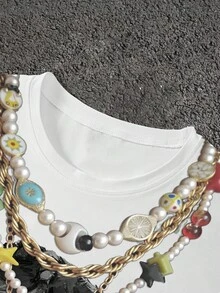 Manfinity EMRG Dây chuyền nam với họa tiết hình ảnh và khẩu hiệu che mặt, kiểu áo tank top không tay phong cách hip hop đường phố. - Nhiều màu - Xem 3