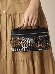 PREMIUM SQUARE OPENWORK BAG - Blue - View 7