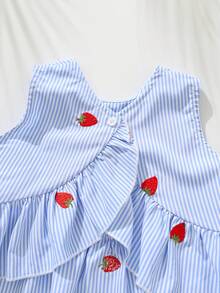 Cozy Pixies Bộ đồ 2 món cho bé gái: Áo không tay cổ tròn in hình dâu tây và quần cạp chun. - Nhiều màu - Xem 5