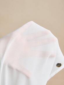 Poéselle 女士时尚薄纱不对称披肩式上衣，白色上衣，外出上衣，可爱夏季上衣，女士度假装扮，女士假日装扮，女士沙滩装扮，女士春夏白色薄纱罩衫，女士泳装罩衫，白色沙滩罩衫，白色泳装罩衫，和服式罩衫 - 白色 - 查看 10