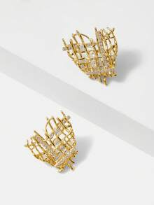 MOTF PREMIUM LIXIN NICHE DESIGN SENSE IRREGULAR WOVEN BRANCHES EAR BUCKLES FASHIONABLE RETRO LIGHT LUXURY EXAGGERATED TEMPERAMENT EARRINGS EARRINGS - Gold - View 6