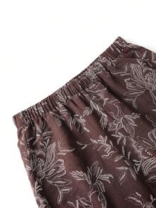 Lacomfia Women's Round Neck Long Sleeve Loose Wide Leg Printed Casual Comfortable Plus Size 2 Pieces Set - Multicolor - View 7