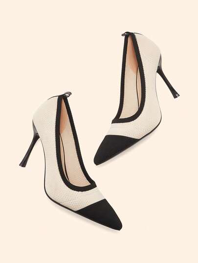 CUCCOO BASICS 女士简约纯色套脚高跟鞋，适合日常通勤