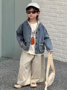 DAZY Toddler Boys' Denim Long Sleeve Jacket - Blue - View 3