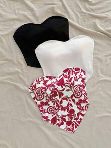Soleia Top fascia asimmetrico casual da donna - Multicolore - Visualizzare 5