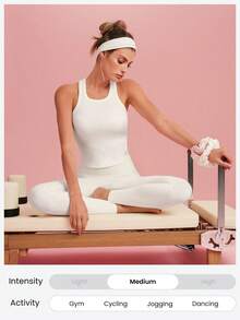 GLOWMODE 情人节罗纹匹马棉褶皱修身露背短款背心，日常休闲穿着 - 白色 - 查看 8