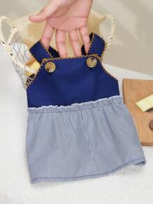 PETSIN 狗狗服装、猫咪服装、动物裙装、宠物春夏新品系列、幼犬连衣裙、公主风百搭连衣裙、条纹印花、小型动物服装、清凉防晒霜 - 彩色 - 查看 8