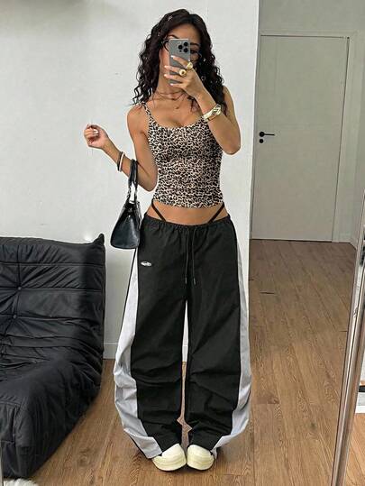 Coolane Casual Sexy Leopard Print Pattern Women's Sleeveless Tight Fitting Camisole, Suitable For Summer