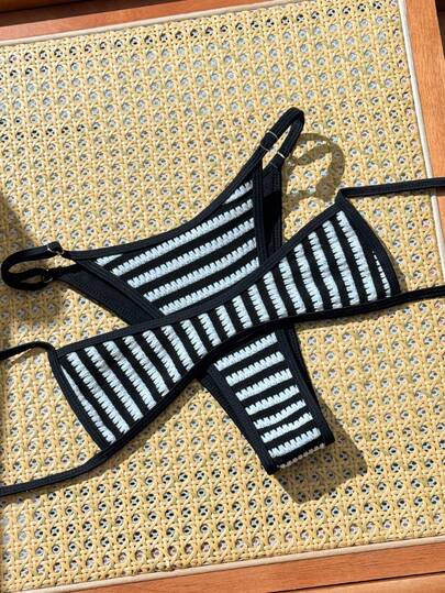 Swim Vcay 2pcs/Set 2026 New Spring/Summer Women Specialty Fabric Swimwear & Shorts, Elegant Beach Vacation Swimwear Set