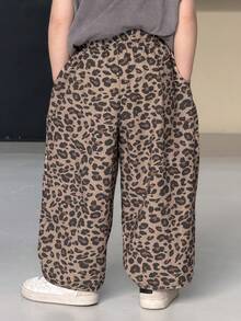 Dazy Kids Young Boys Leopard Print Loose Casual Versatile Pants - Brown - View 8