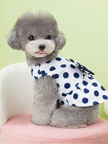 PETSIN 狗狗服装、猫咪服装、动物裙装、宠物春夏新品系列、幼犬连衣裙、公主风百搭连衣裙、条纹印花、小型动物服装、清凉防晒霜 - 彩色 - 查看 7