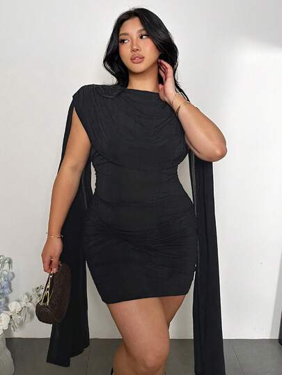 Firerie Plus Women's Casual Elegant Flowing Ribbon Slim Dress Festival Dress/Elegant Dresses For Party/Thanksgiving Outfits For Women/ New Year Dress/Winter Dresses For Women/Fall Clothes/ Dress New Year/Party Dress/Black Skirt/Black Dress