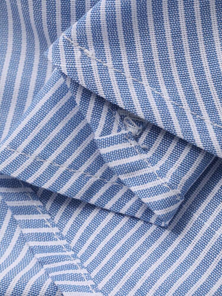 Women's Casual Striped Asymmetric Tie-Up Blouse, Spring/Summer