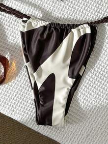 Swim Mod 女士随机印花露背编织比基尼套装，春夏款 - 彩色 - 查看 6