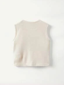 Cozy Pixies 男婴字母印花圆领无袖上衣和休闲短裤两件套 - 杏色 - 查看 2