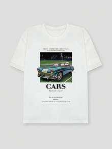 DAZY Áo thun nam tay ngắn màu trắng in chữ, thích hợp cho mùa hè. - trắng - Xem 5