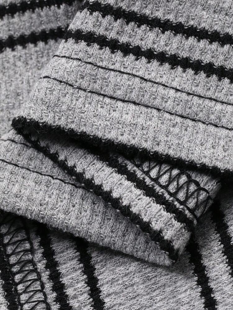 Women's Summer Short Sleeve Striped V-Neck Waist Cinched Casual Elegant T-Shirt