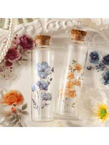 4pcs Europa Floral Ode PET Sticker Set | Cross-Border Journal Stickers For Student & DIY Scrapbook Supplies - suit - View 9