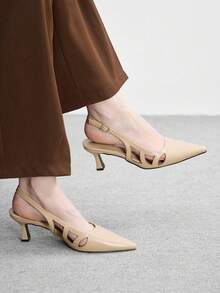 CUCCOO BIZCHIC Zapatos de mujer de diseño de nicho, de moda, con tacón fino y punta fina, zapatos de primavera - Blanco roto - Ver 1