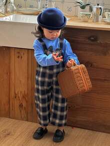 DAZY 女童格子连体裤，韩版休闲背带裤，夏季新款 - 彩色 - 查看 7