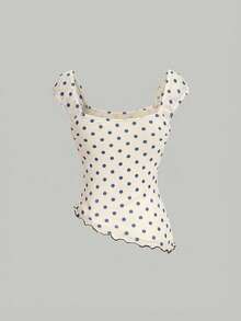 SHEIN MOD Summer/Spring Clothes Women,Summer Holiday Outfits , Party, Beach Vacation Outfits For Women ,Ceremony, Polka Dot Outfit, 2 Piece Skirt Sets Woman, Matching Set Skirt, Two Piece Skirt Set, Midi Skirt Set,Wedding Guest,Bridesmaid,Graduation,Vacation Two Peice Skirt Set Summer - Blue - View 8