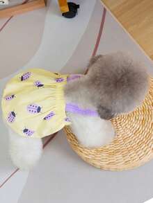 PETSIN 狗狗服装、猫咪服装、动物裙装、宠物春夏新品系列、幼犬连衣裙、公主风百搭连衣裙、条纹印花、小型动物服装、清凉防晒霜 - 彩色 - 查看 12